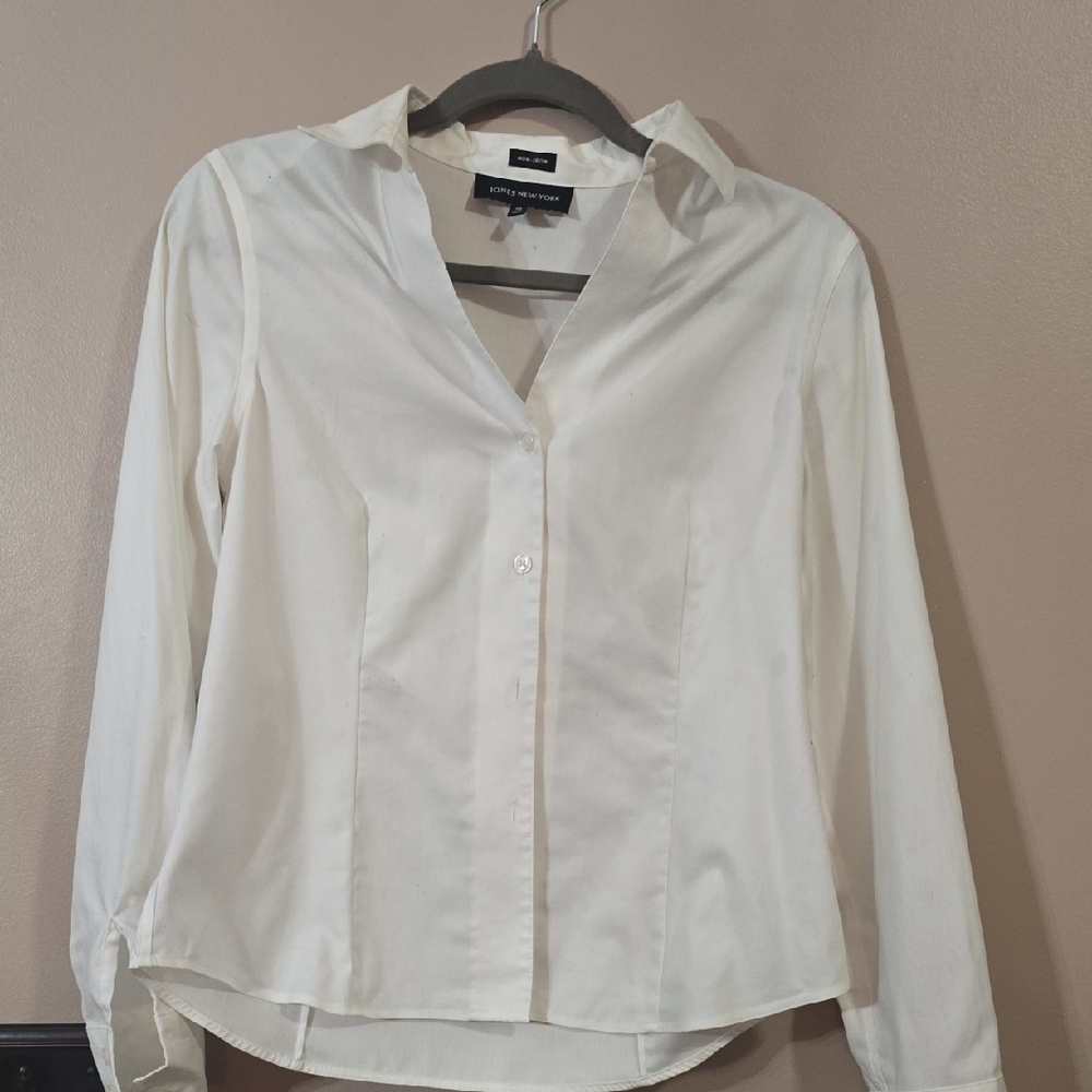 Jones New York White Button Down Shirt